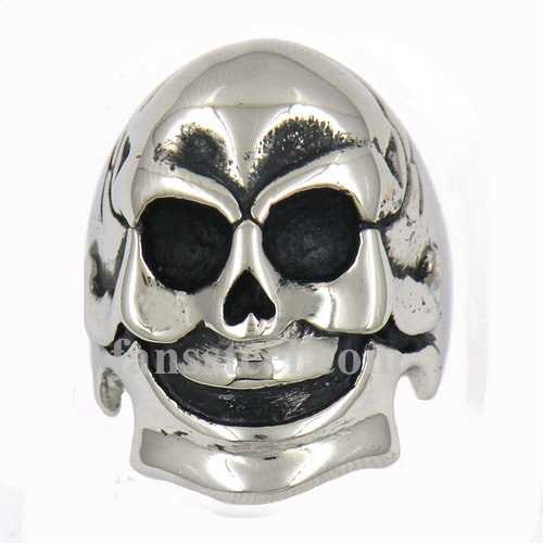 FSR09W03 smiling ghost skull ring - Click Image to Close